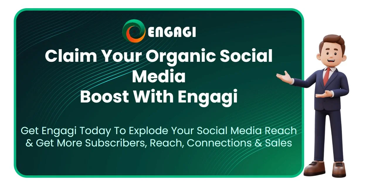 Engagi Review 2025 feature image showing smart automation, dashboard, and high rating
